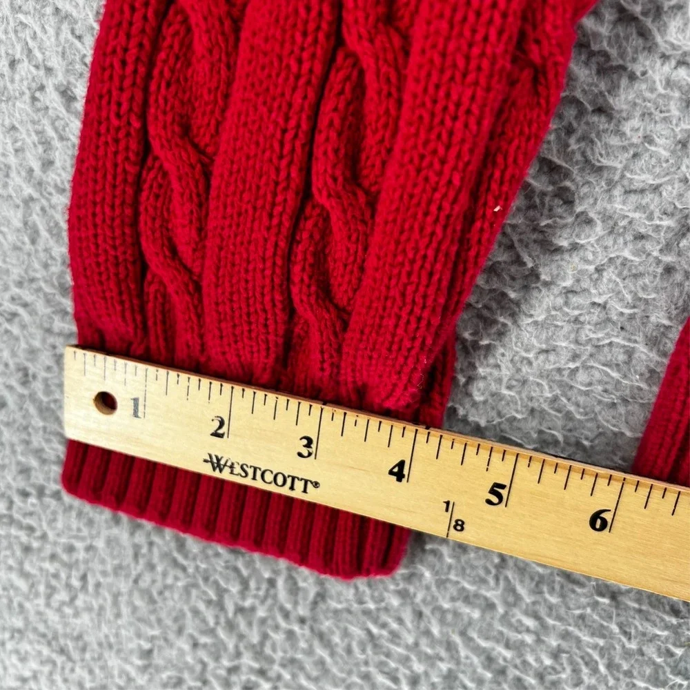 Vintage Y2k Chaps Ralph Lauren Men's‎ Red Cotton Cable Knit Pullover Sweater XL